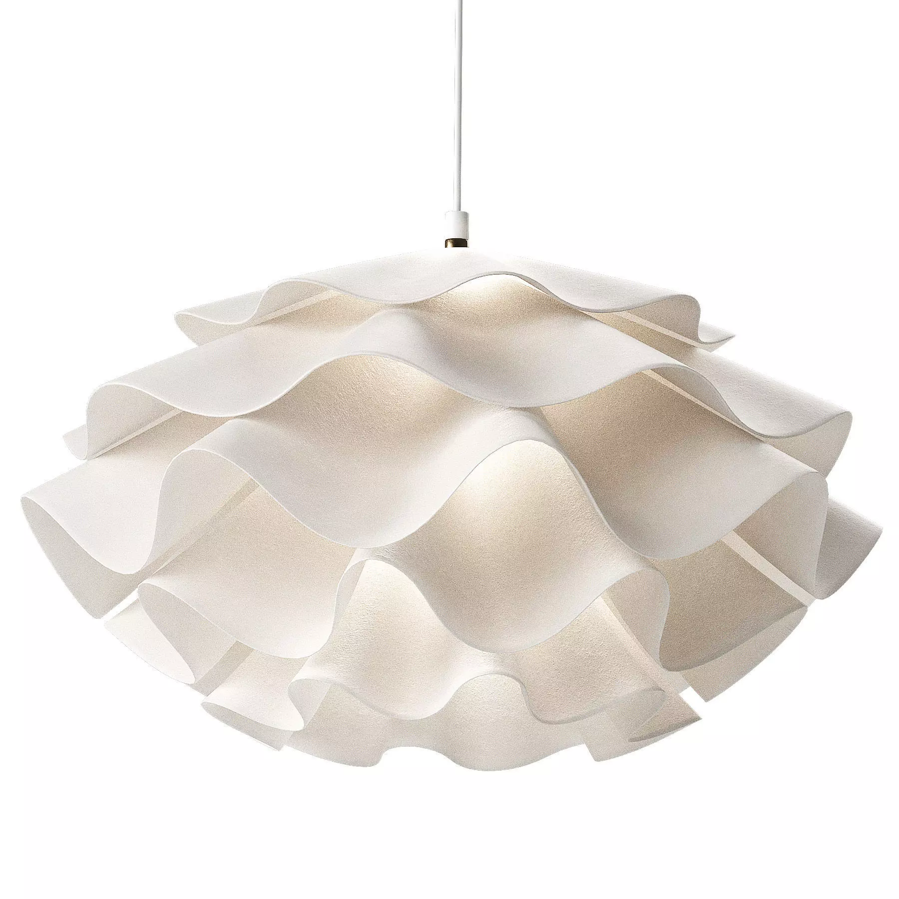 Modern White Pendant chandelier 3D model_0