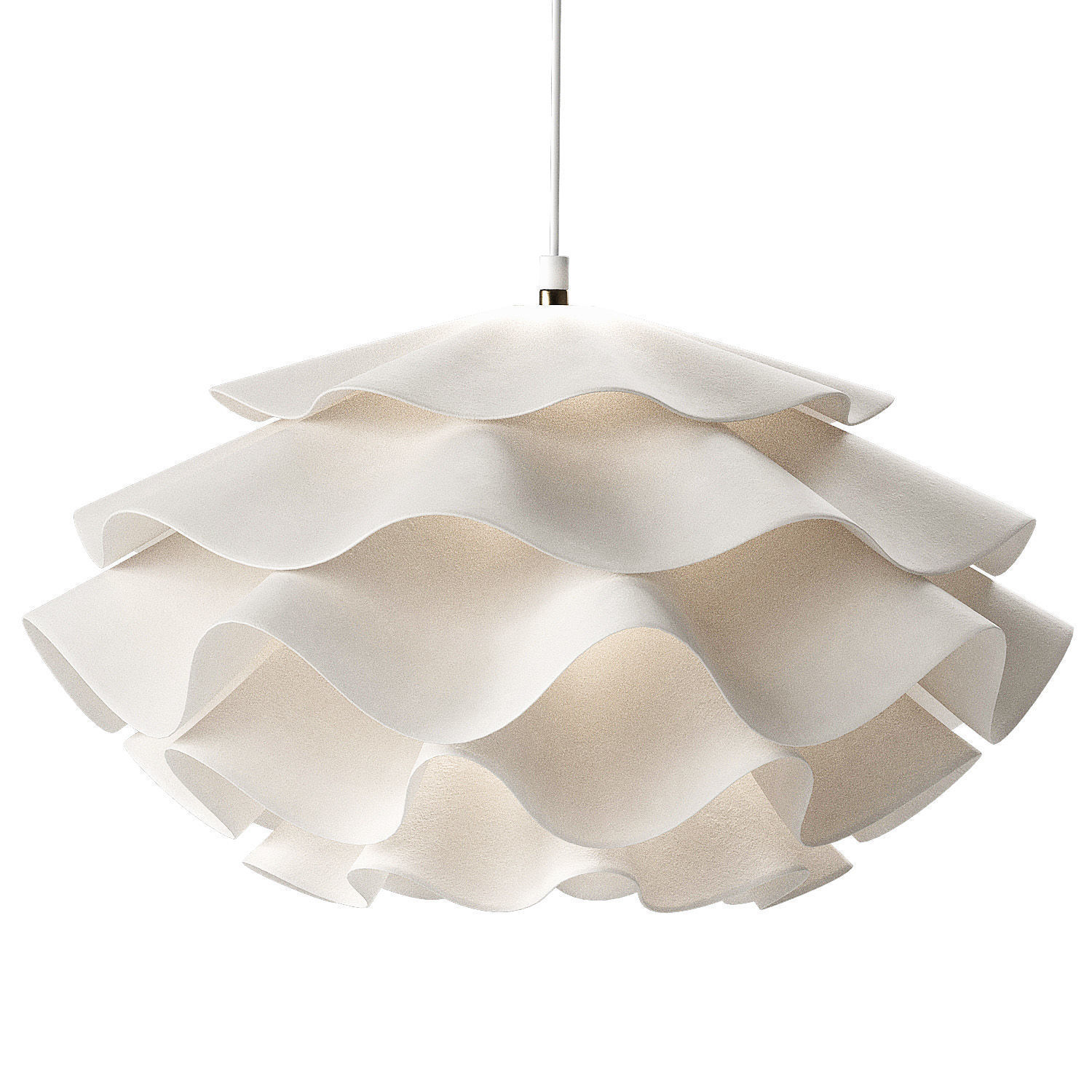 Modern White Pendant chandelier 3D model_1