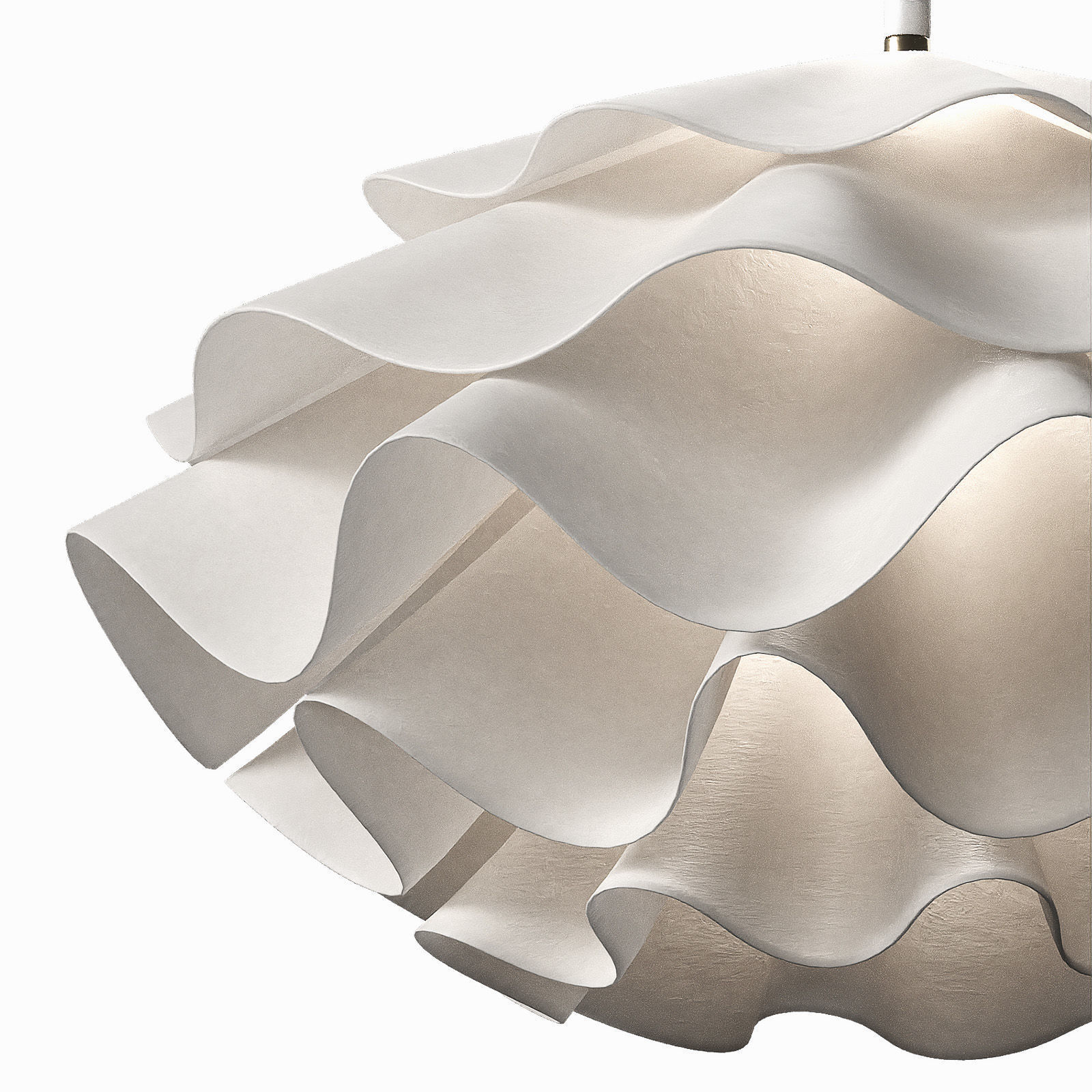 Modern White Pendant chandelier 3D model_2