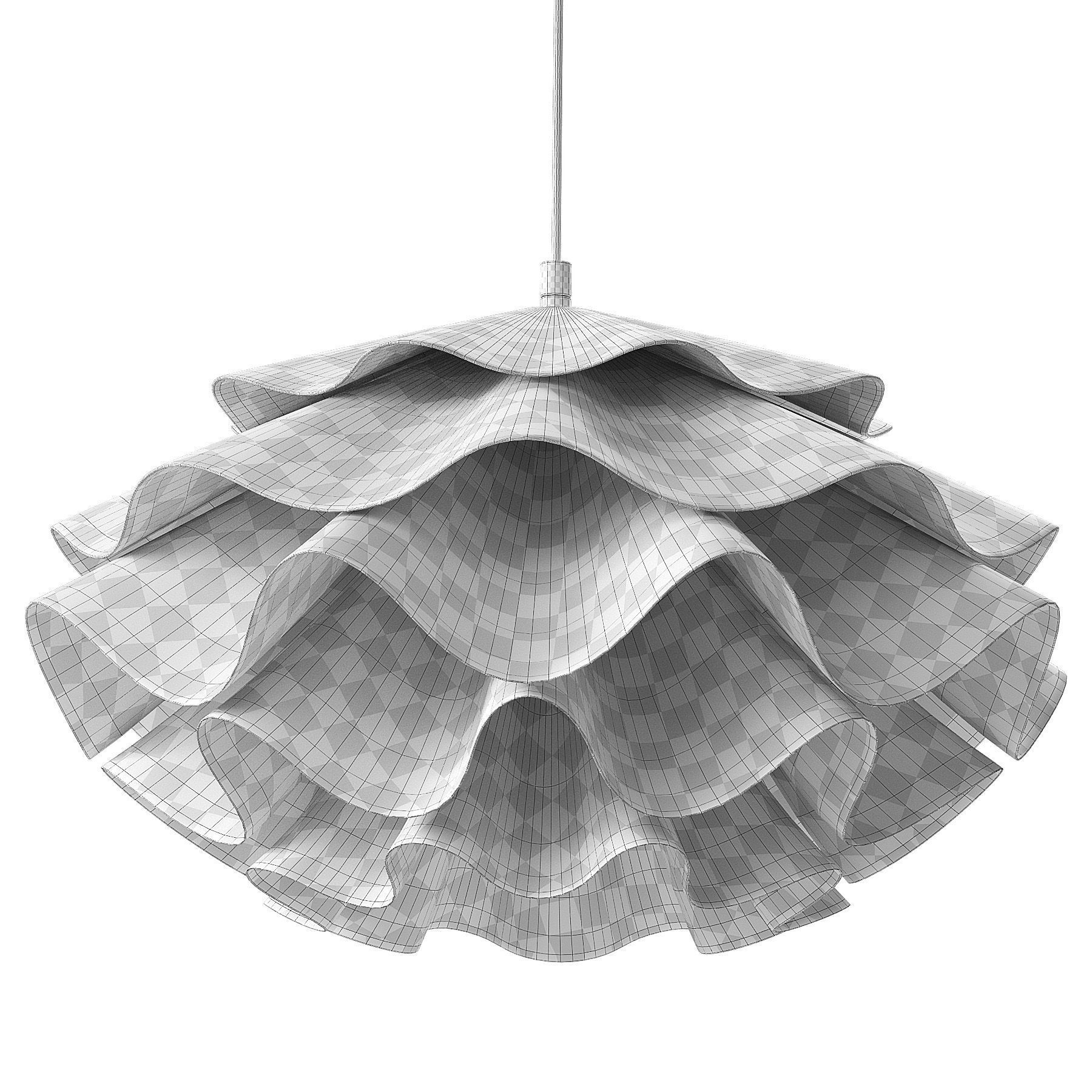 Modern White Pendant chandelier 3D model_5
