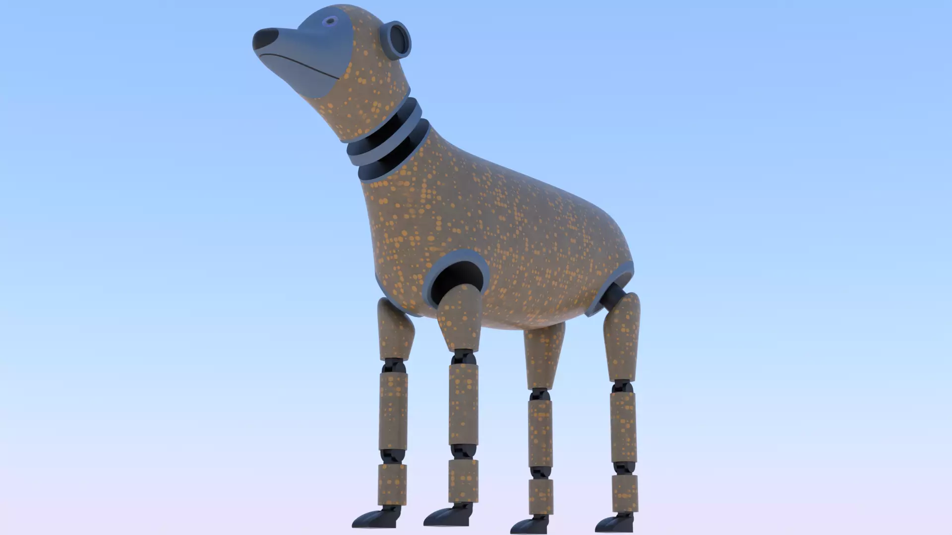Robotic dog II PBR 3D model_0