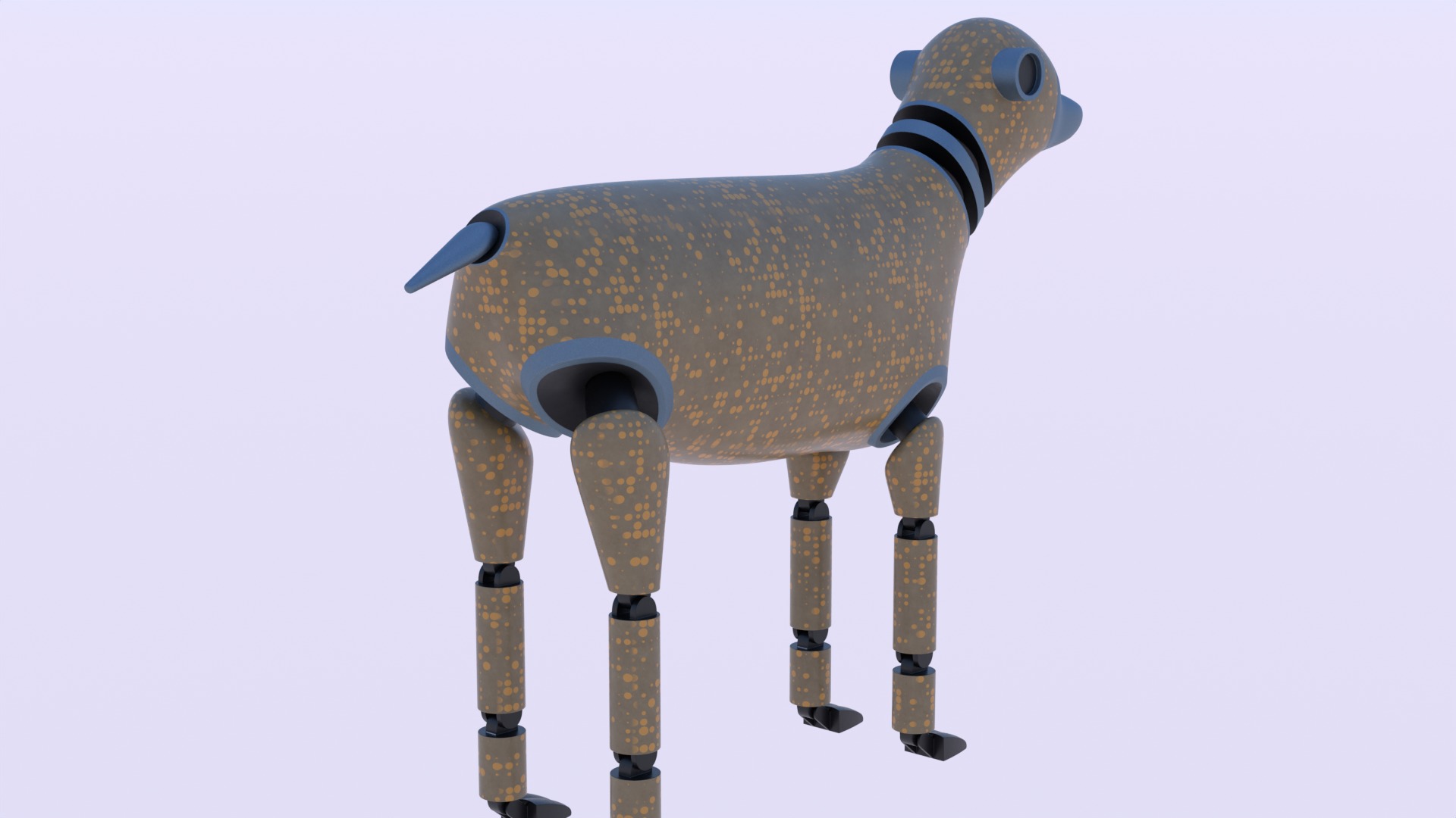 Robotic dog II PBR 3D model_7