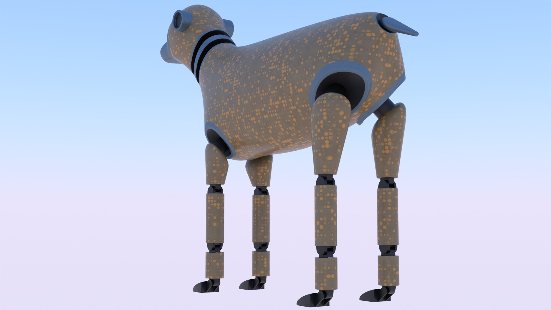 Robotic dog II PBR 3D model_6