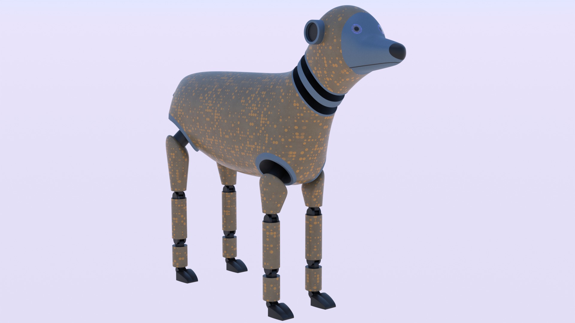 Robotic dog II PBR 3D model_4