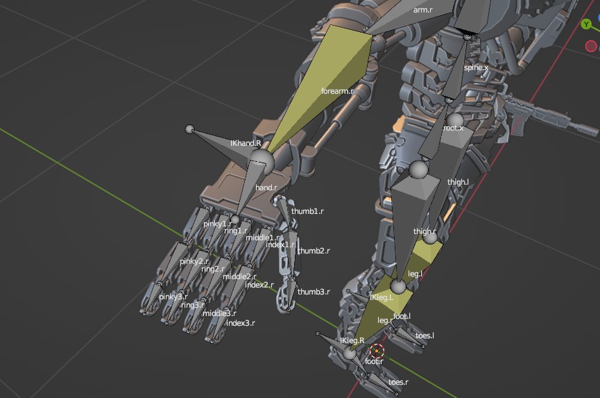 Armored scifi robot character Low-poly 3D model_31