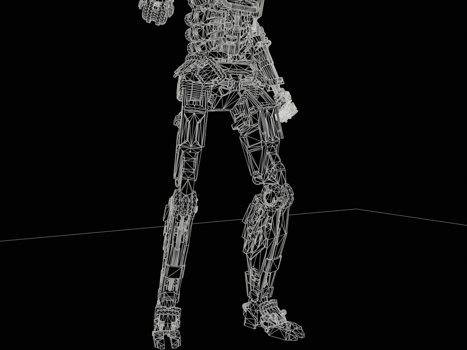 Armored scifi robot character Low-poly 3D model_25