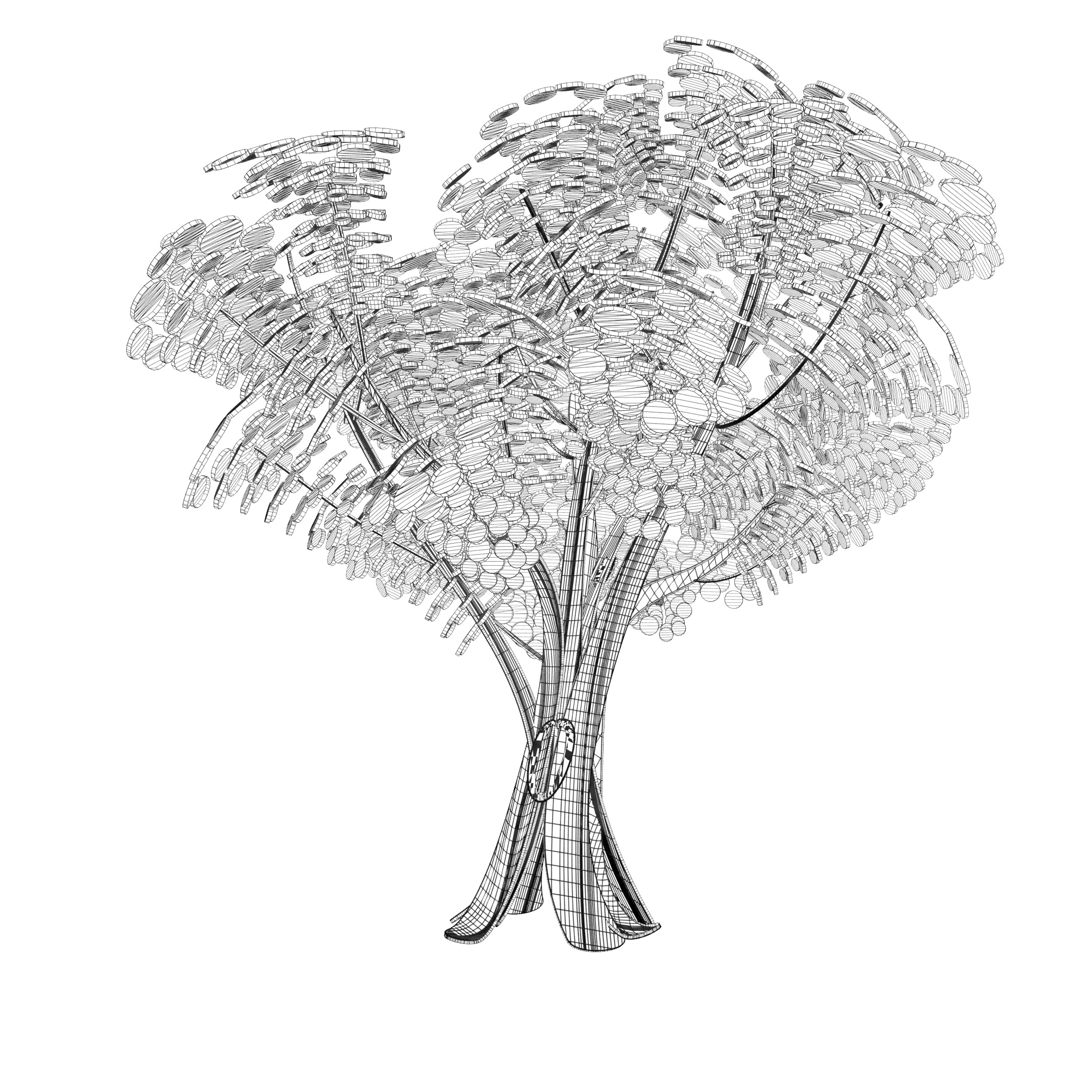 Cartoon tree S1Bv2 3D model_4