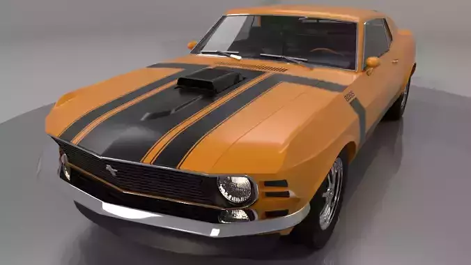 Mustang Boss 1970 High Poly and Low Poly