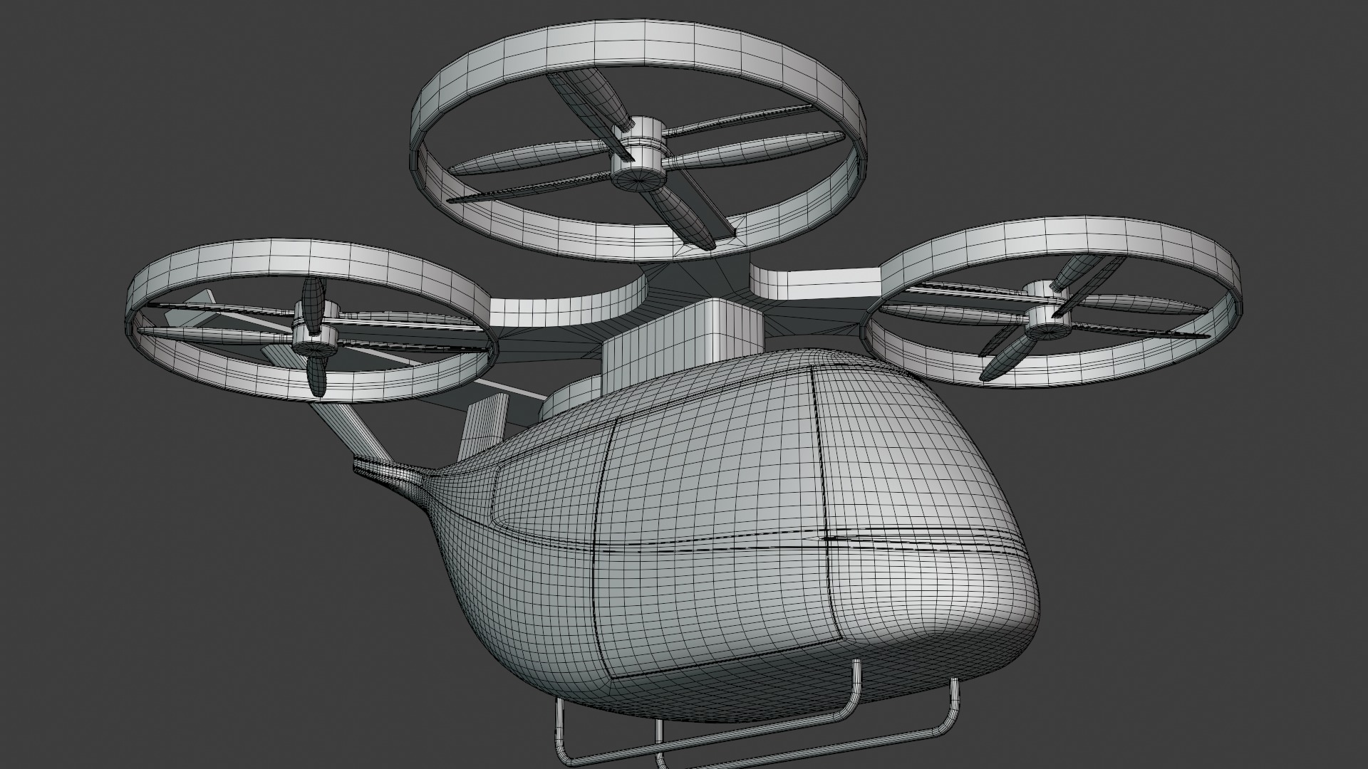 Future passenger drone exterior 3D model_1