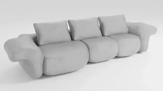 Soft sofa in light colors in a modern style
