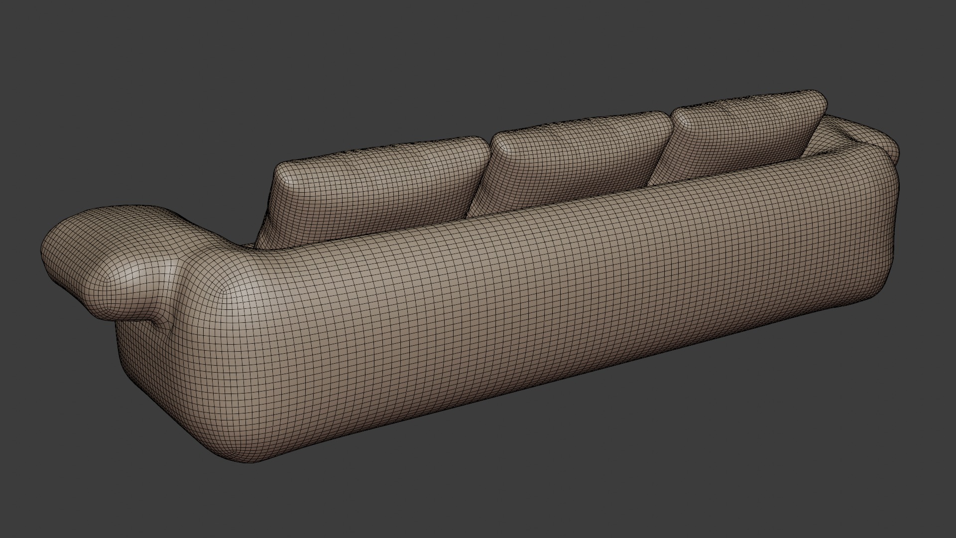 Soft sofa in light colors in a modern style 3D model_7
