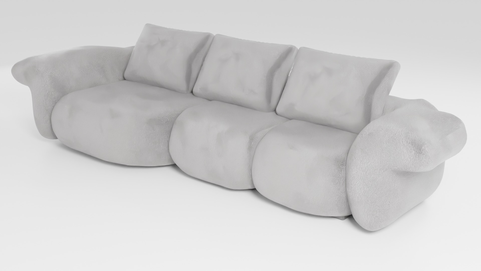 Soft sofa in light colors in a modern style 3D model_4