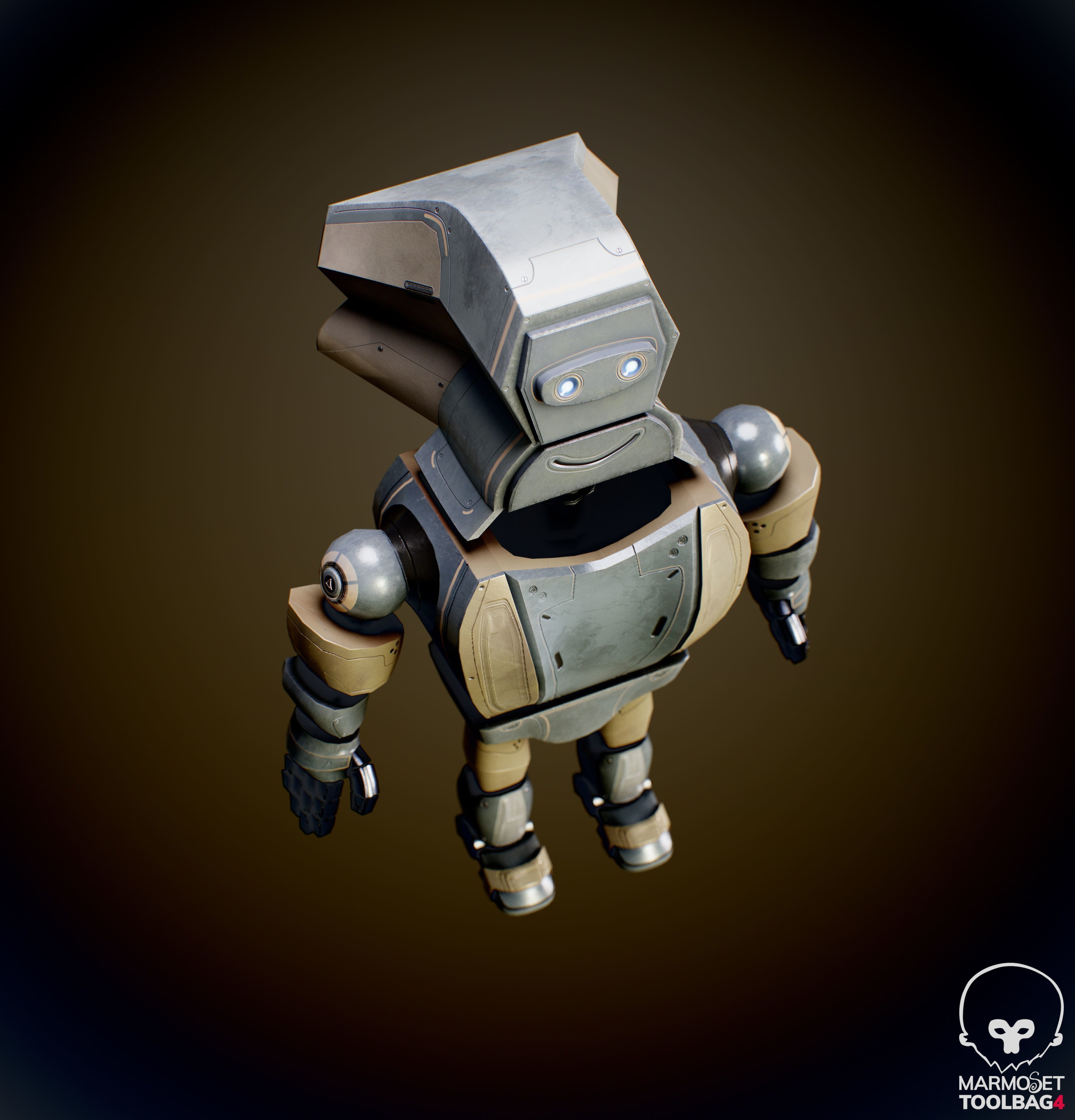 Robot Kid Low-poly 3D model_5