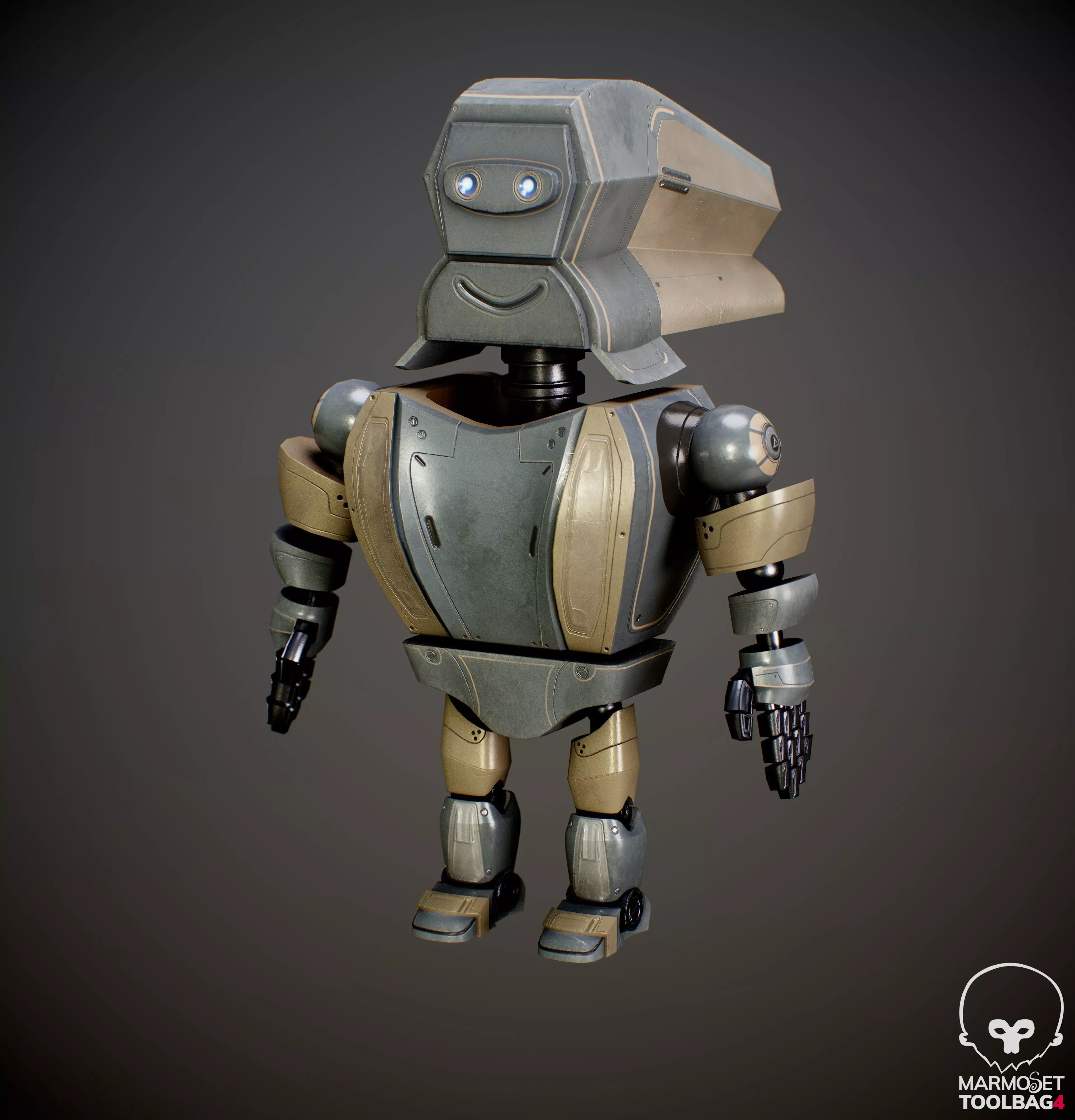 Robot Kid Low-poly 3D model_0