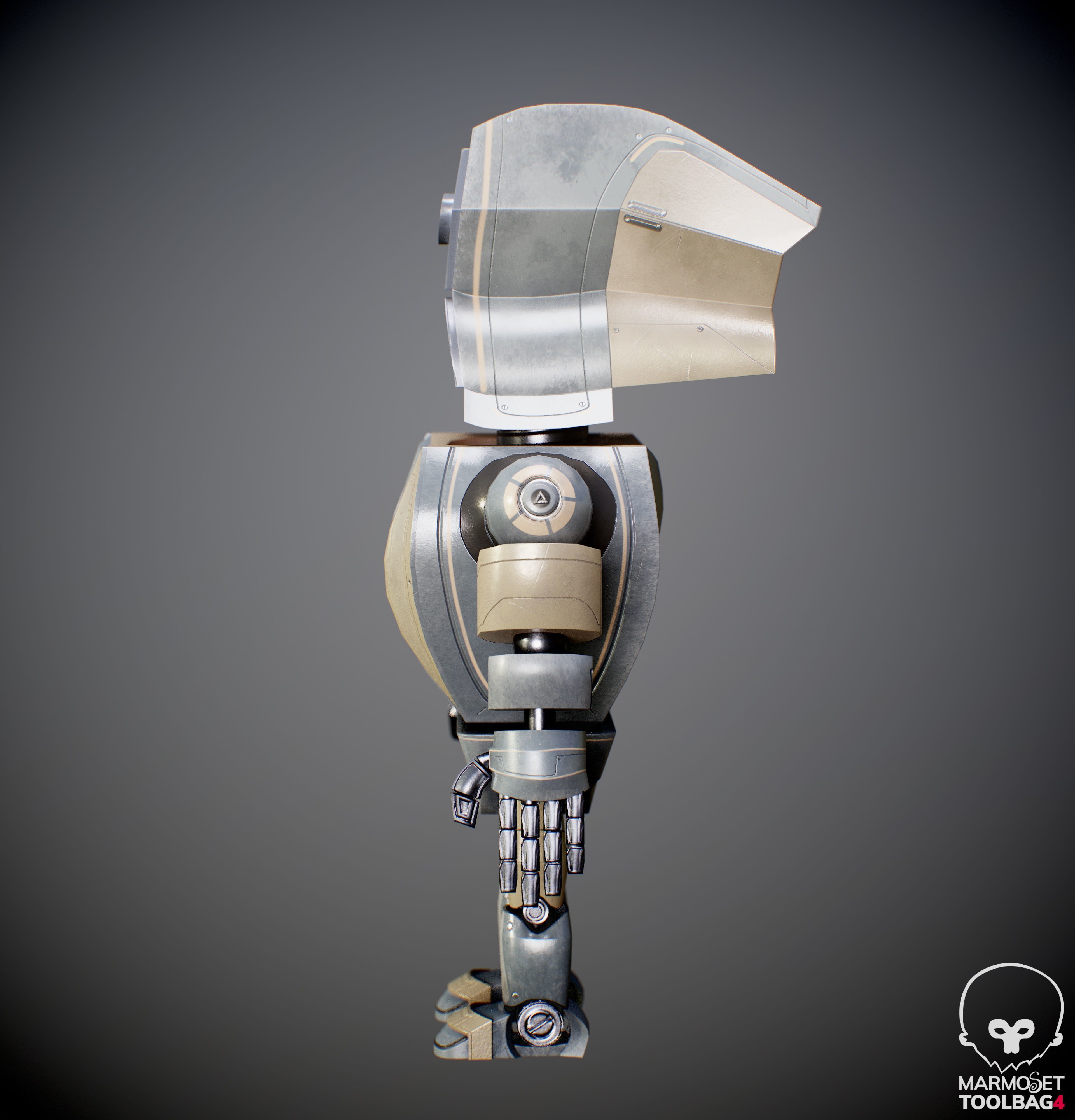 Robot Kid Low-poly 3D model_4