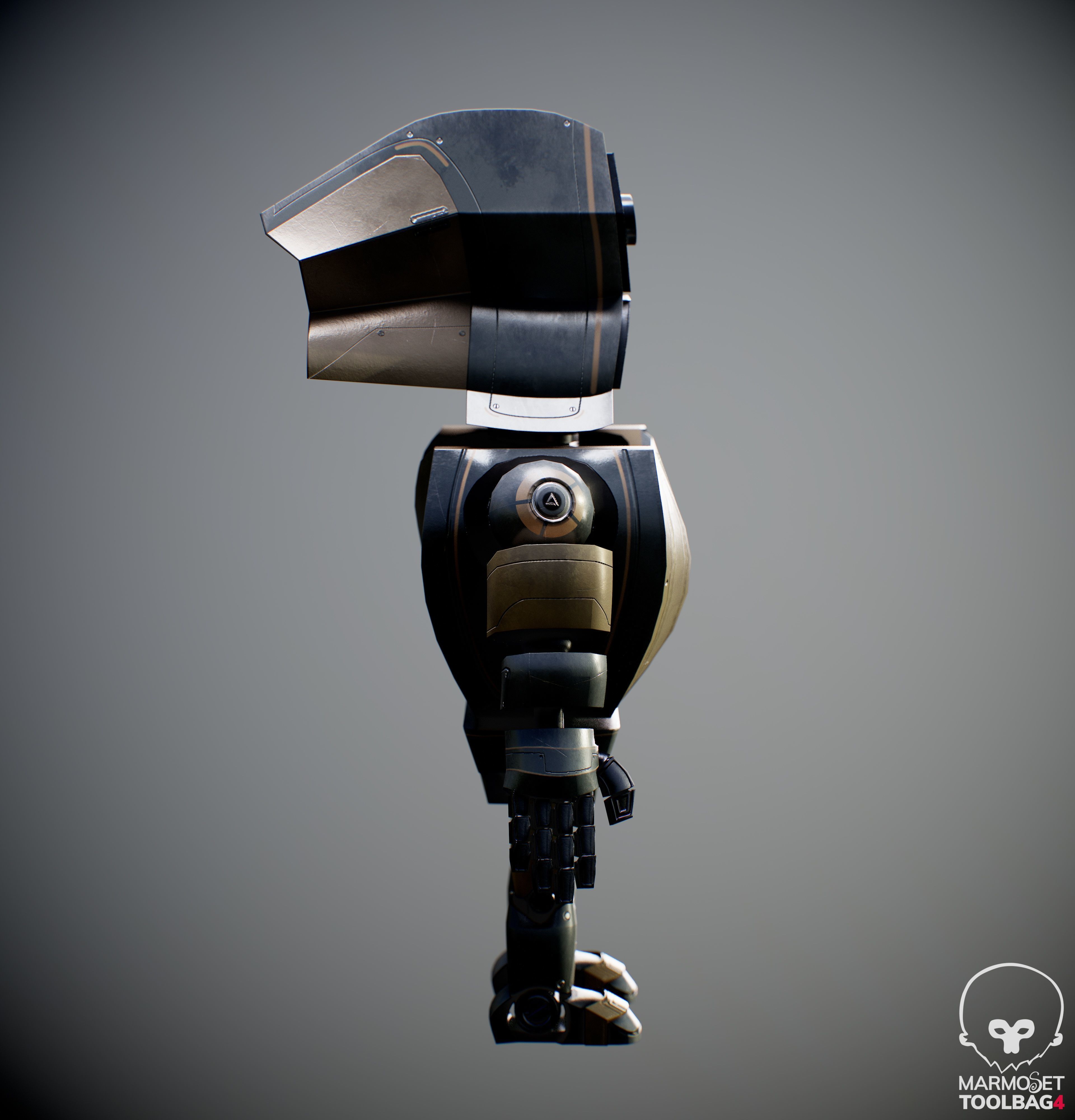 Robot Kid Low-poly 3D model_2