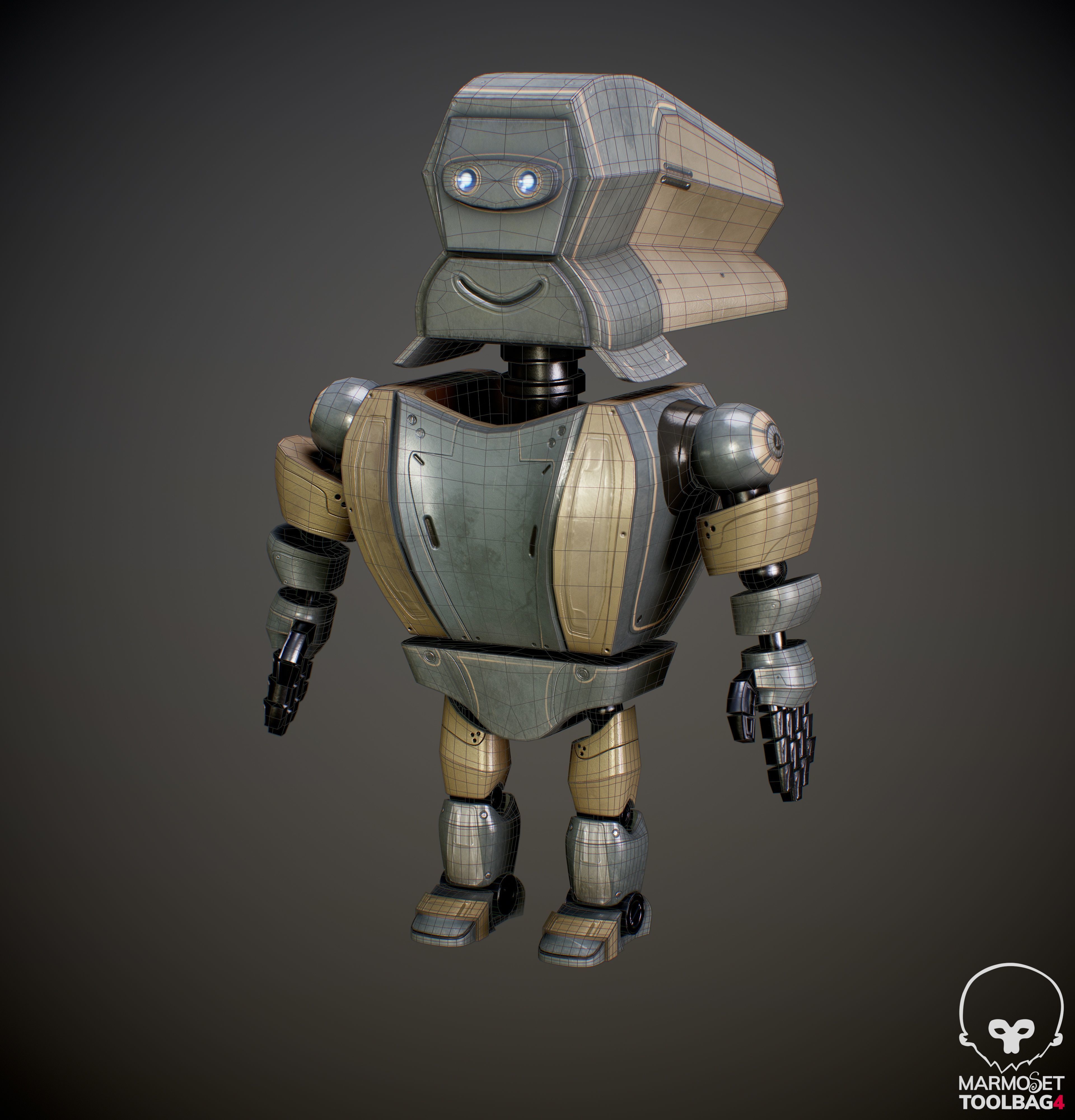 Robot Kid Low-poly 3D model_6