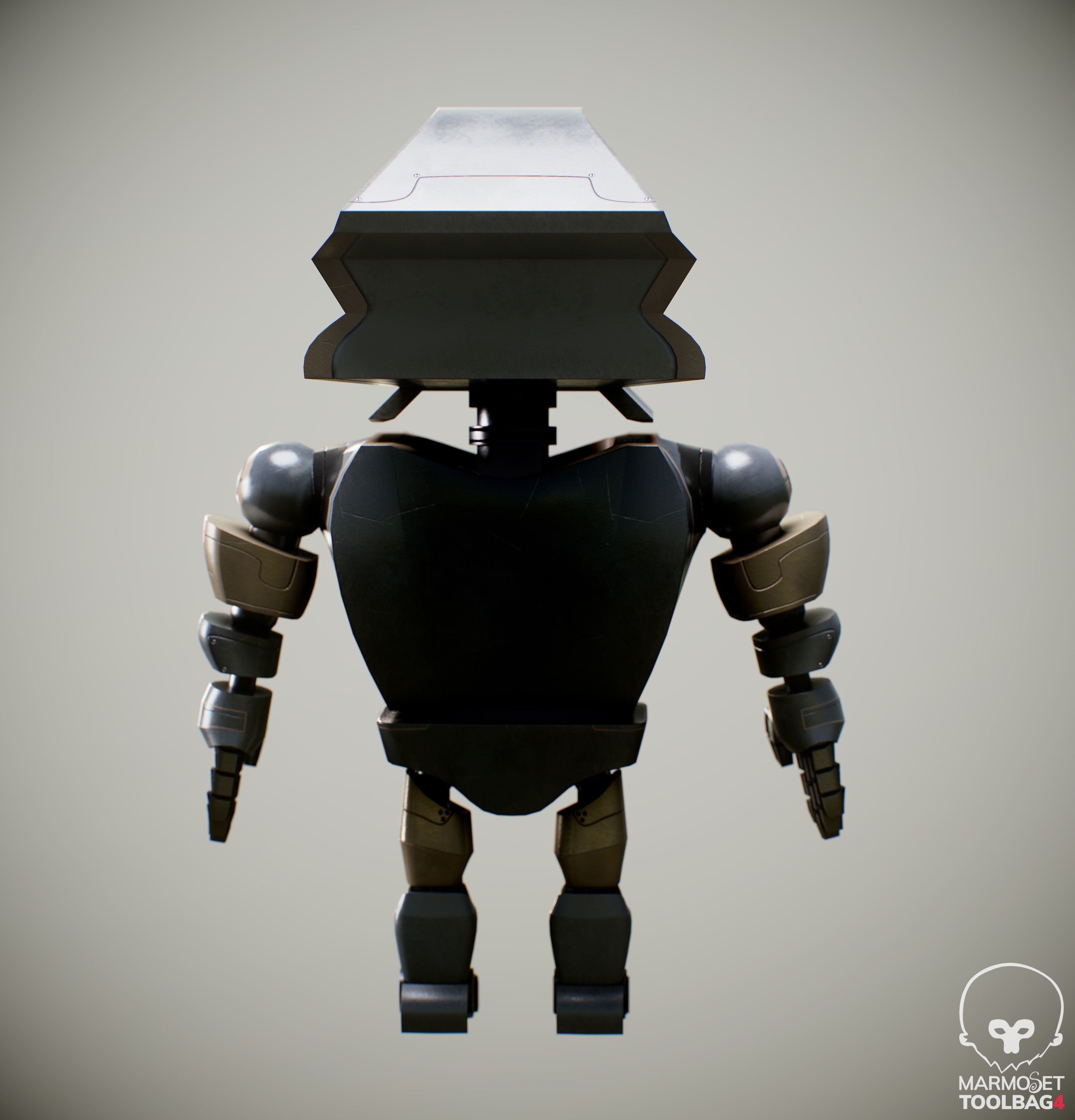 Robot Kid Low-poly 3D model_3
