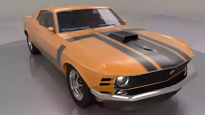 Mustang Boss 1970 Low Poly