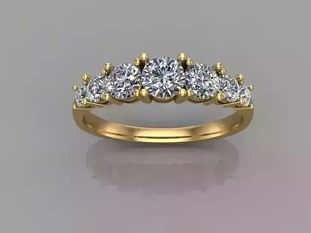 Ring Half band with diamonds 