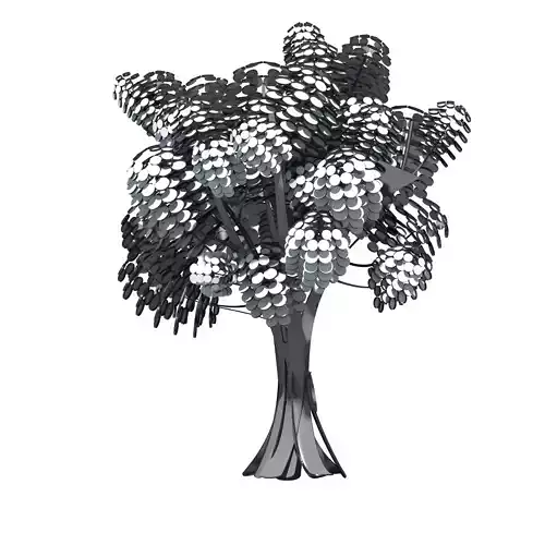 Cartoon tree S1Bv3 3D model