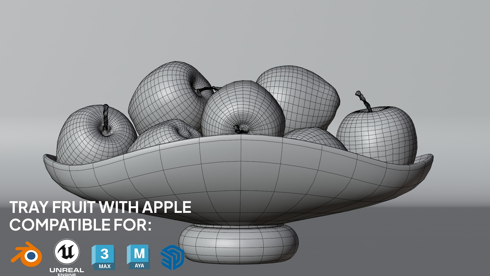 Fruit Tray with Apple 3D model_6