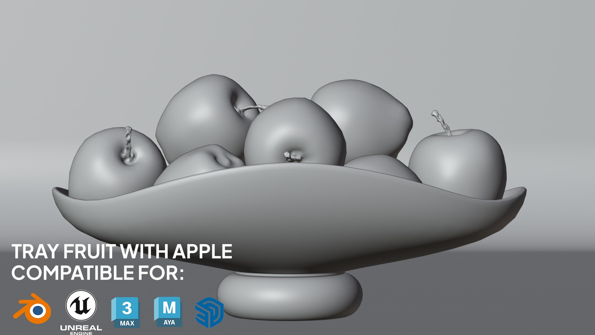 Fruit Tray with Apple 3D model_5
