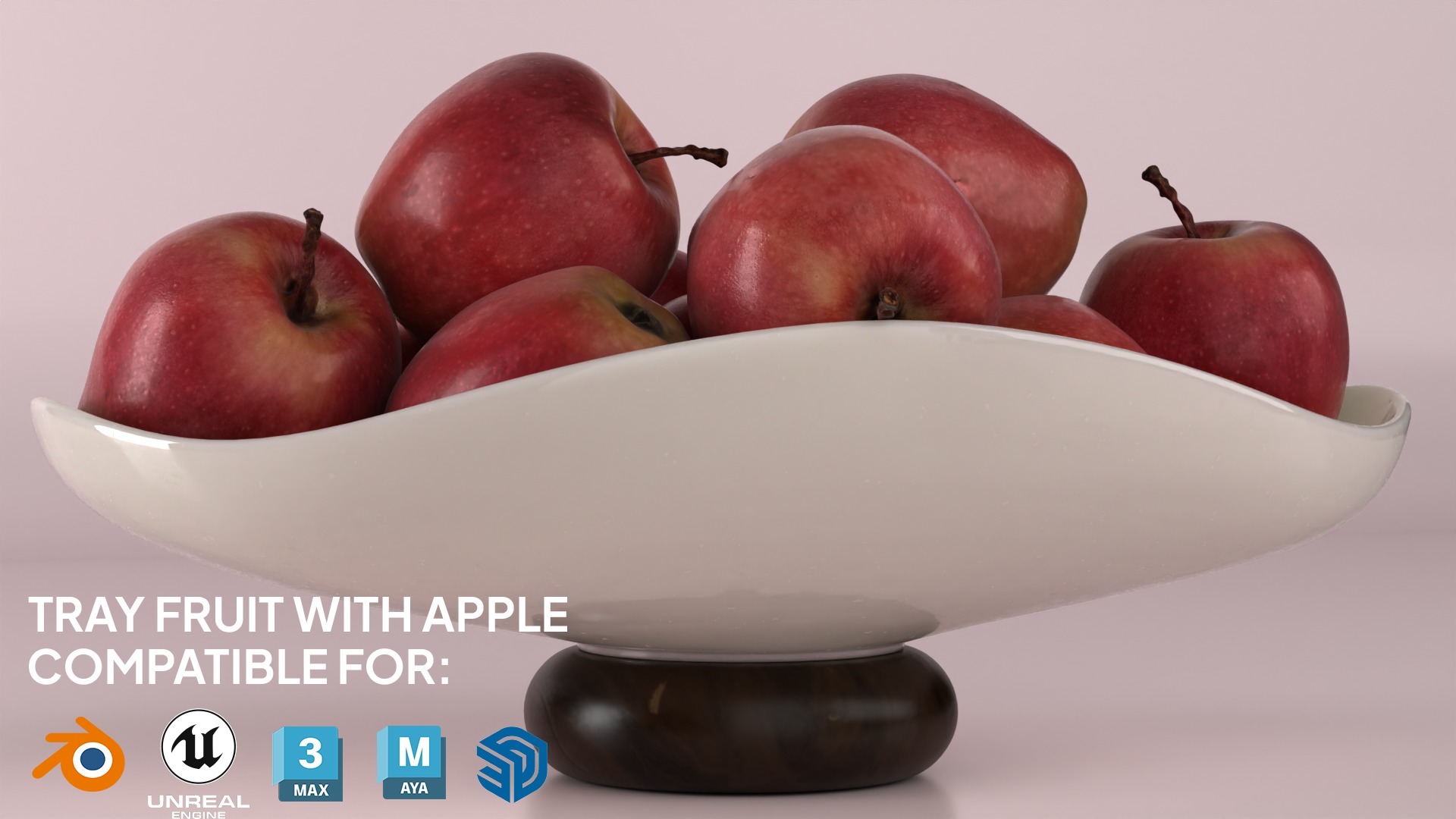 Fruit Tray with Apple 3D model_1