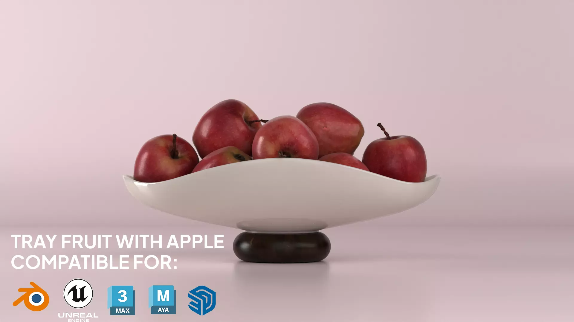 Fruit Tray with Apple 3D model_0