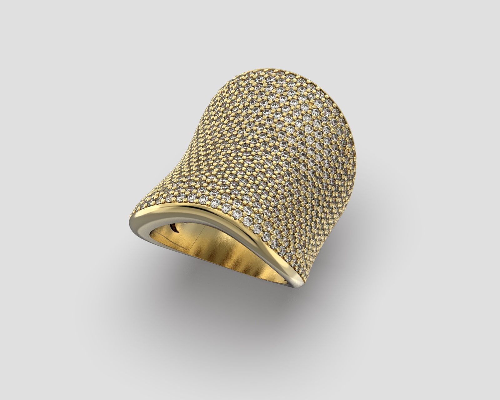 R 181 Pave Ring 3D print model_3