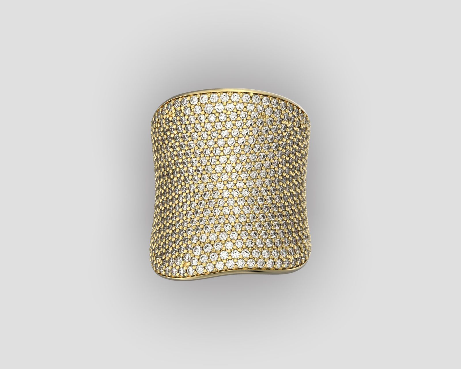 R 181 Pave Ring 3D print model_4