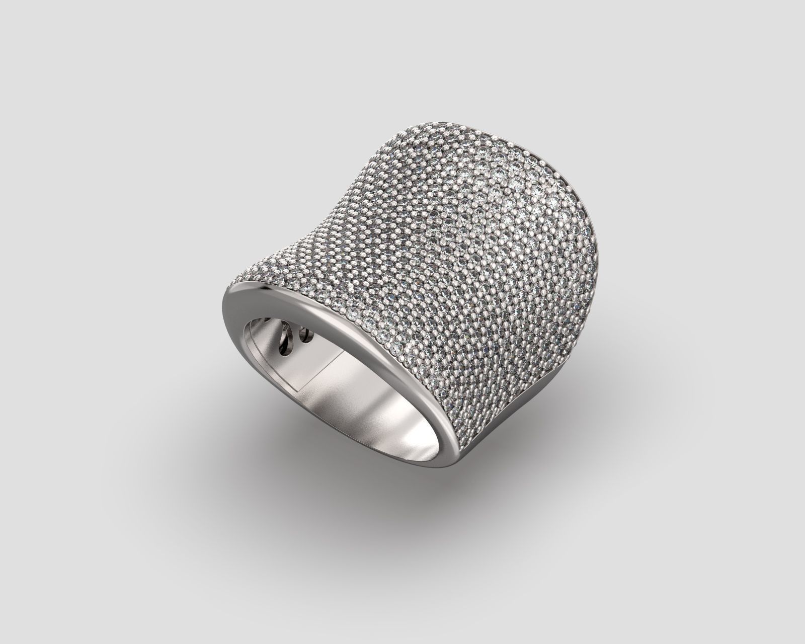 R 181 Pave Ring 3D print model_2