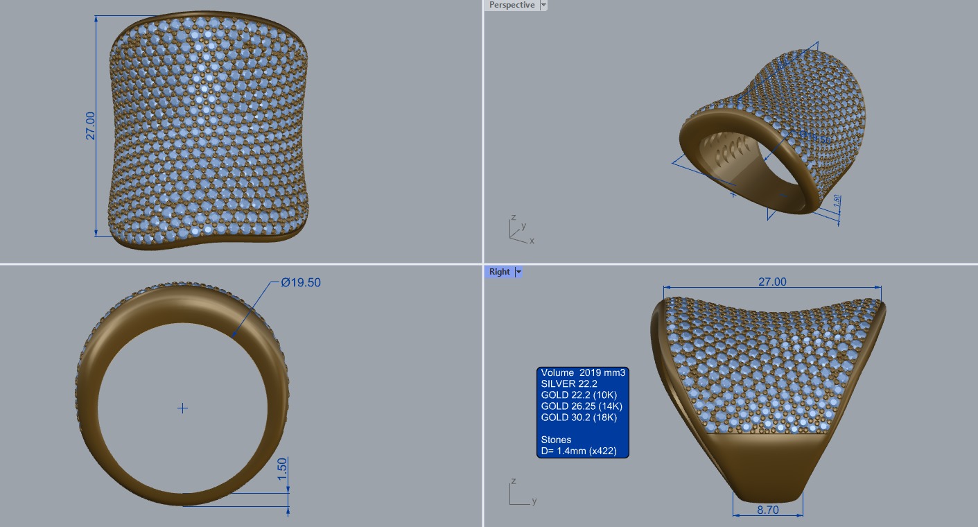 R 181 Pave Ring 3D print model_11