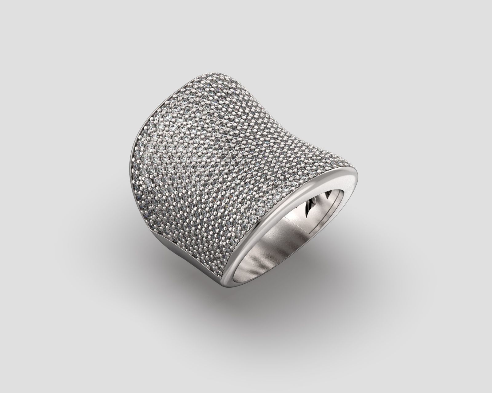 R 181 Pave Ring 3D print model_1