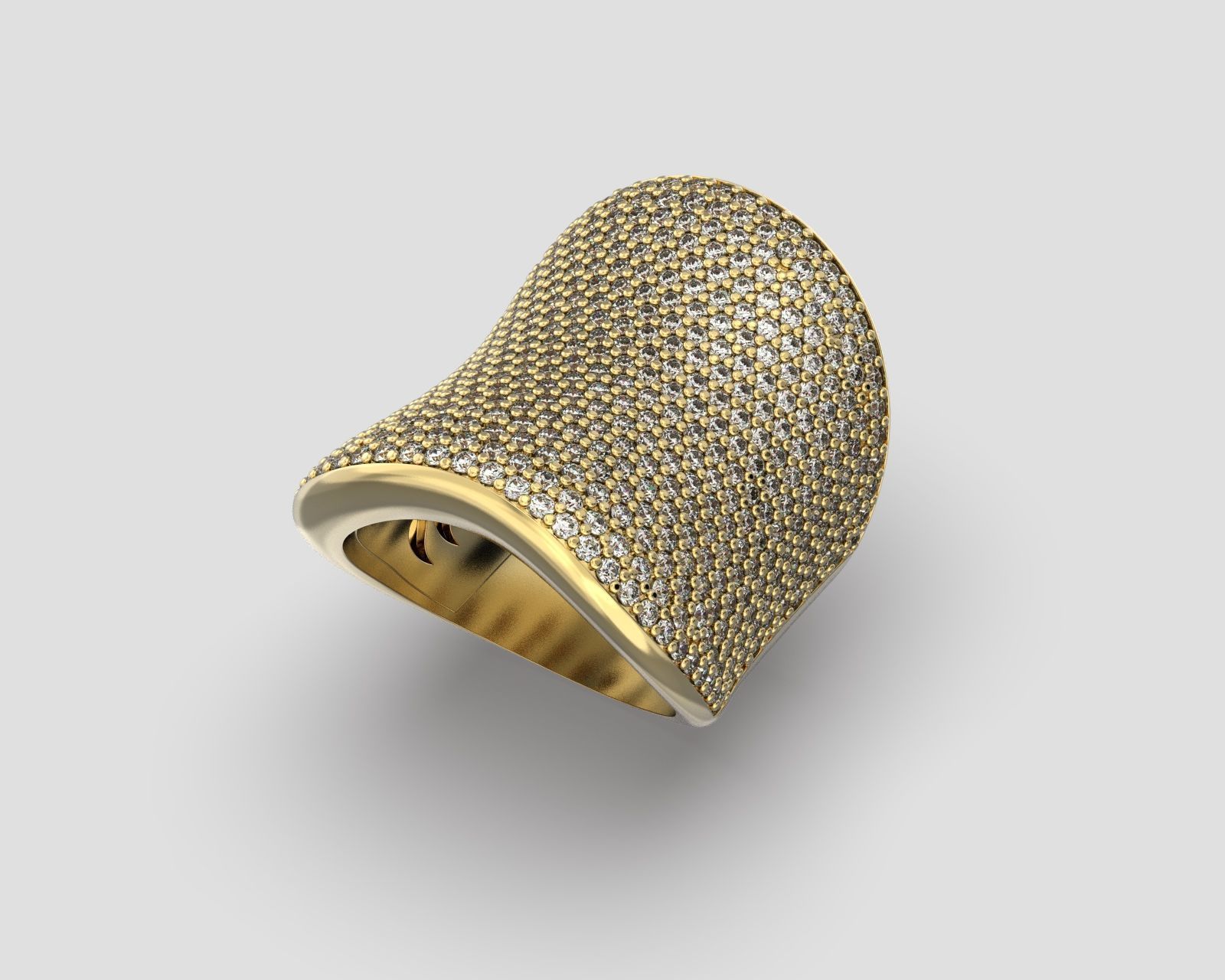 R 181 Pave Ring 3D print model_8