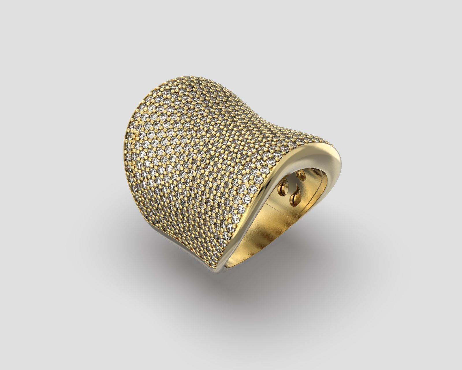 R 181 Pave Ring 3D print model_6