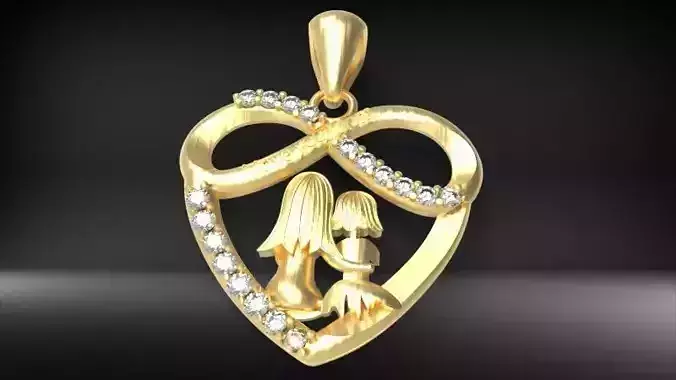 mother and child Daughter Pendant