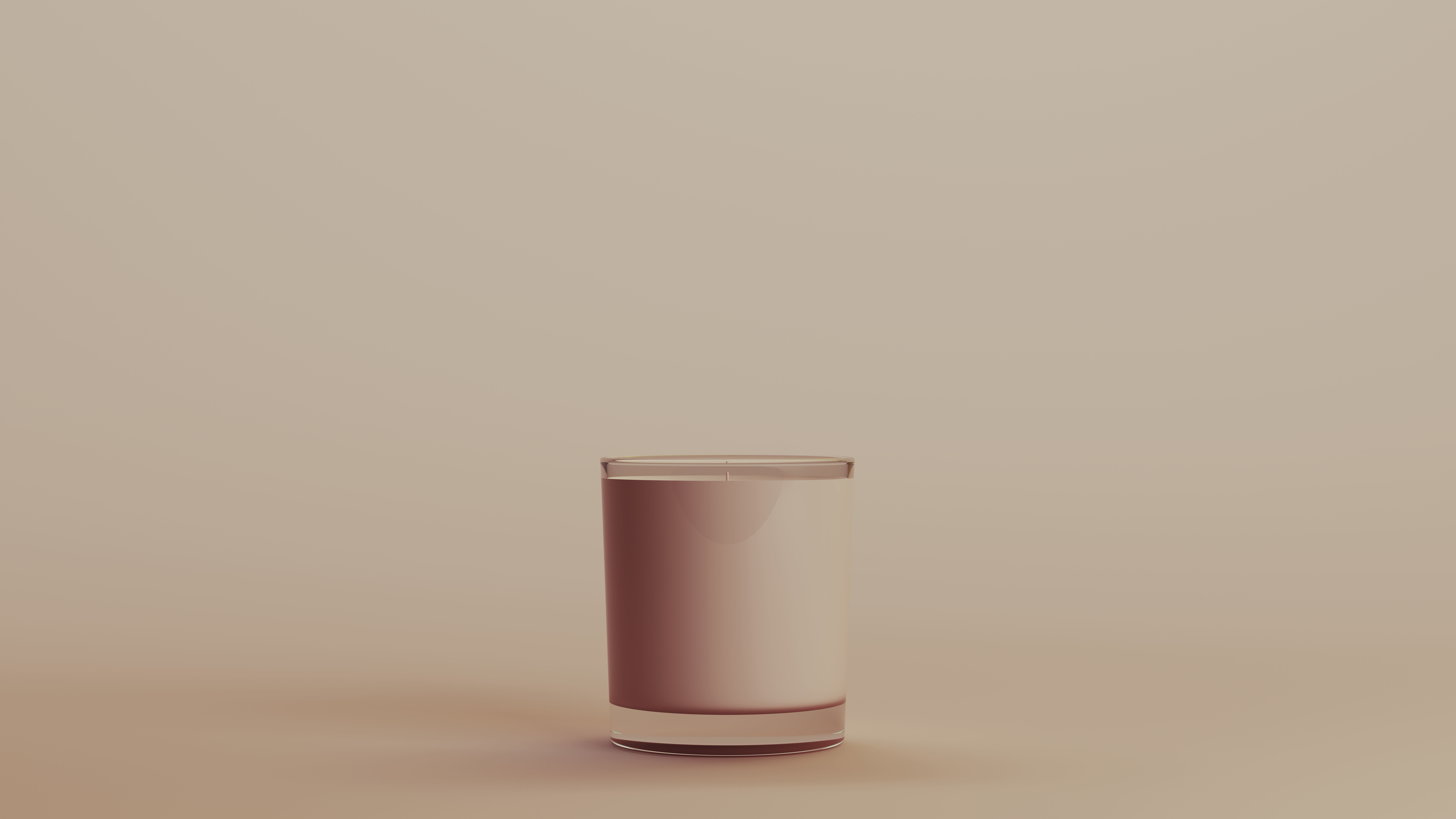 Glass Candle Holder with Wax and Wick -- built to scale 3D model_1