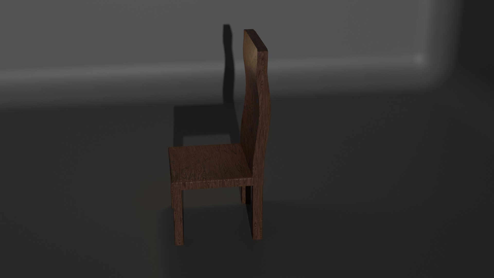 Low-Poly Wooden Chair Low-poly 3D model_2
