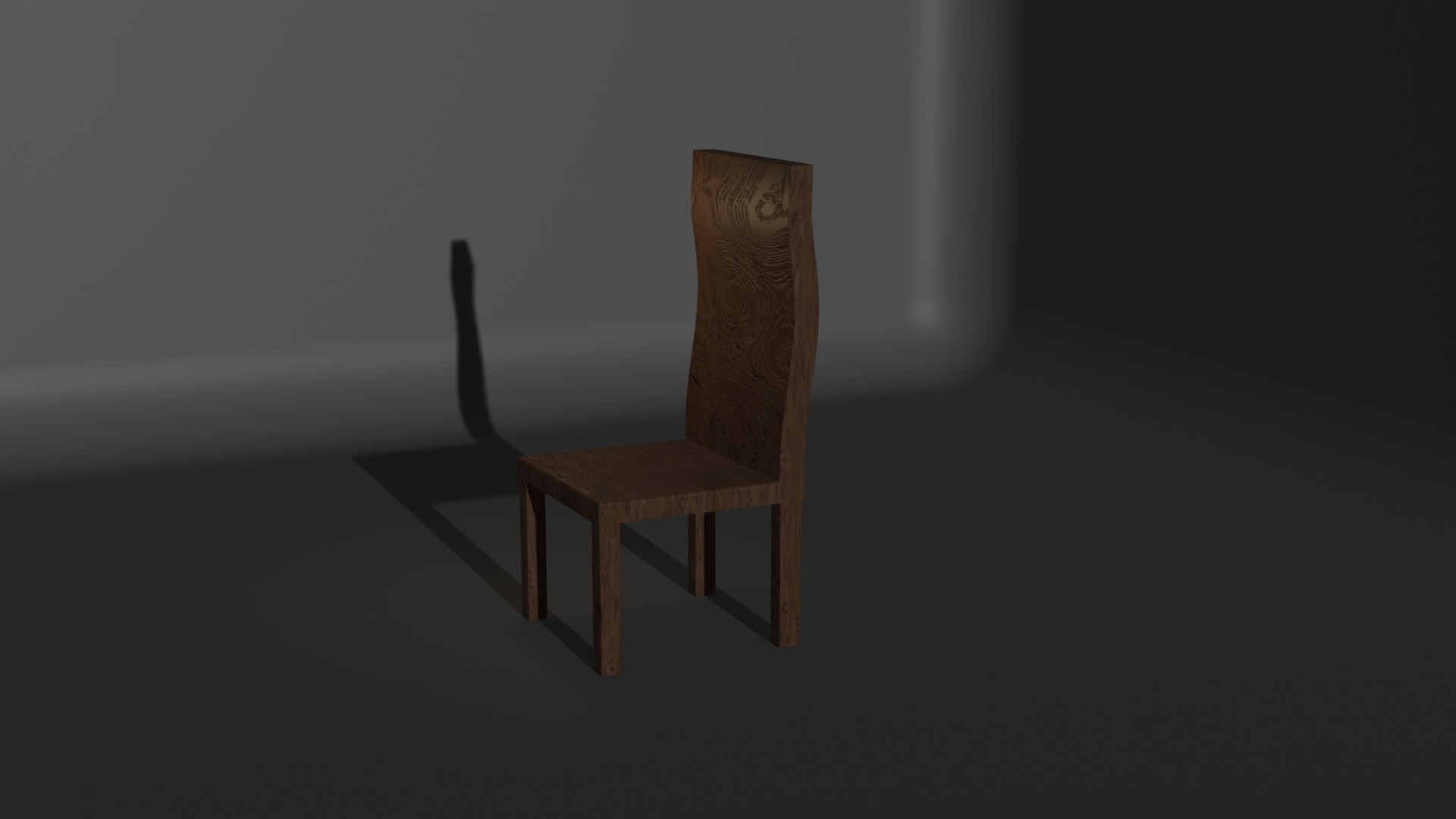 Low-Poly Wooden Chair Low-poly 3D model_3