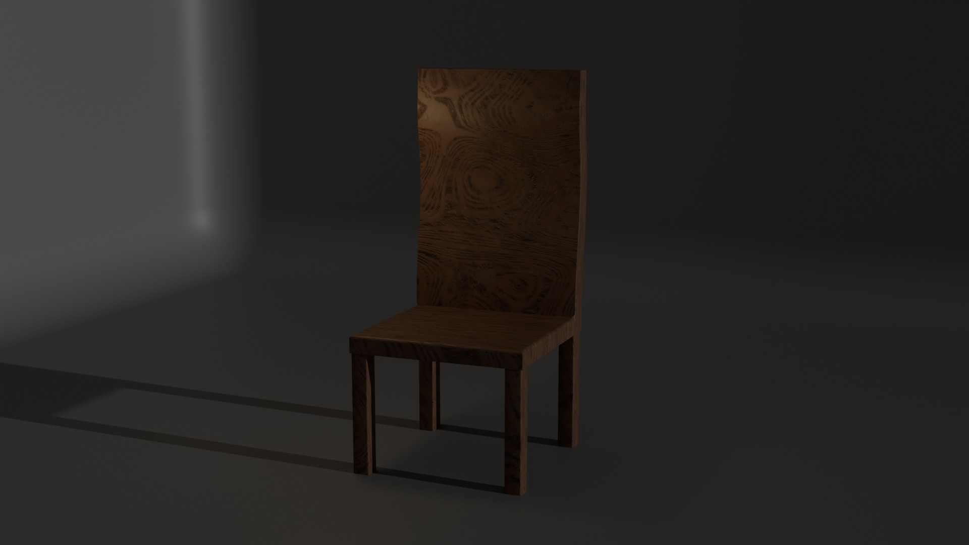 Low-Poly Wooden Chair Low-poly 3D model_1