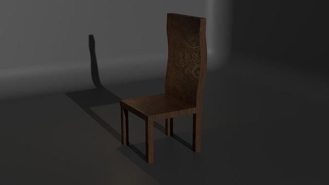 Low-Poly Wooden Chair Low-poly 3D model