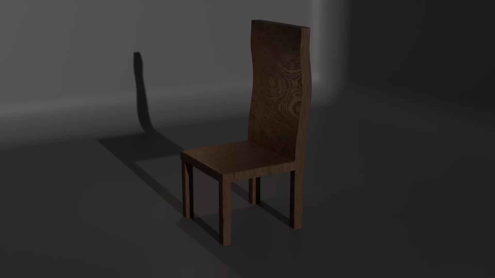Low-Poly Wooden Chair Low-poly 3D model_0