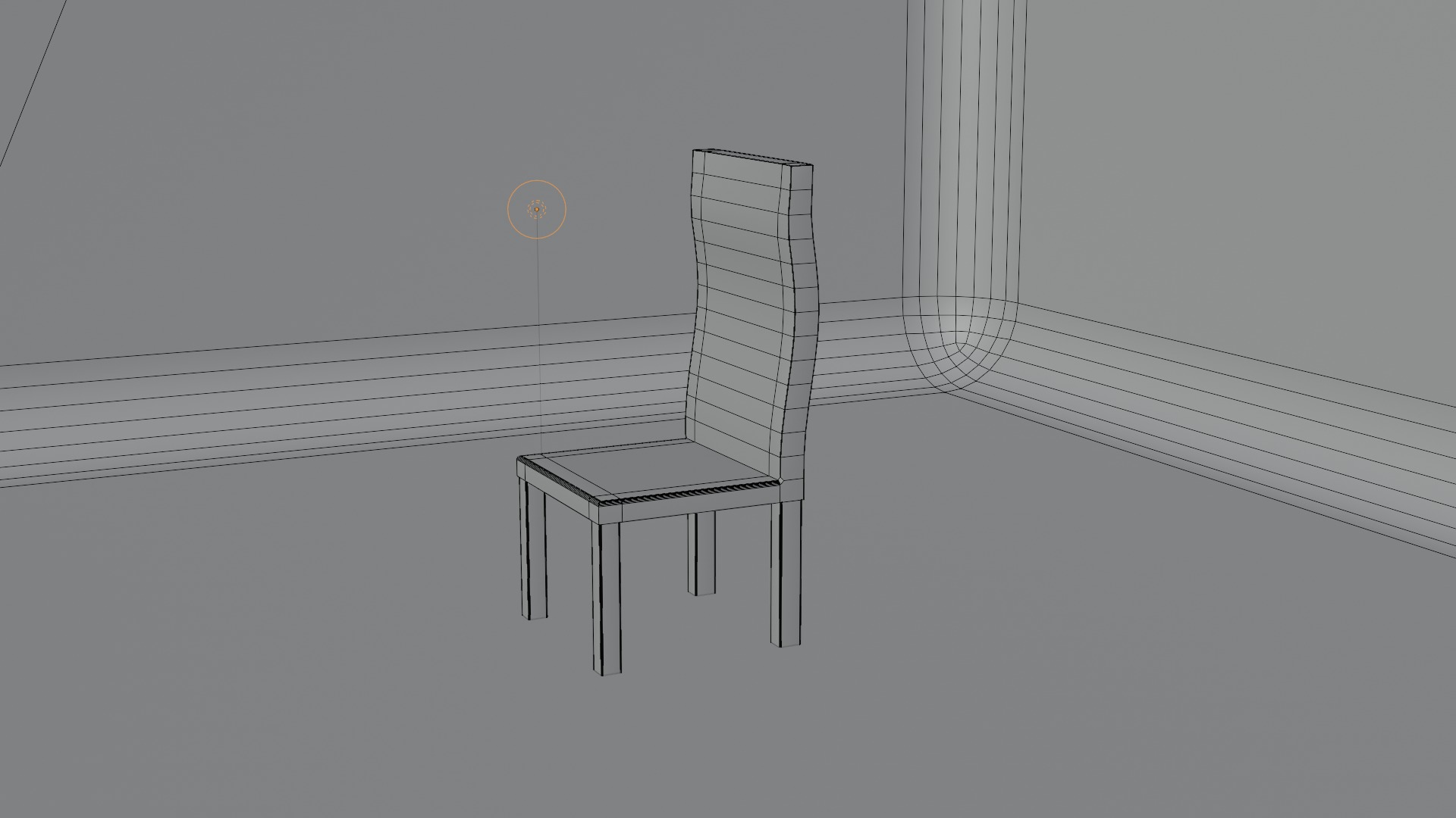 Low-Poly Wooden Chair Low-poly 3D model_5