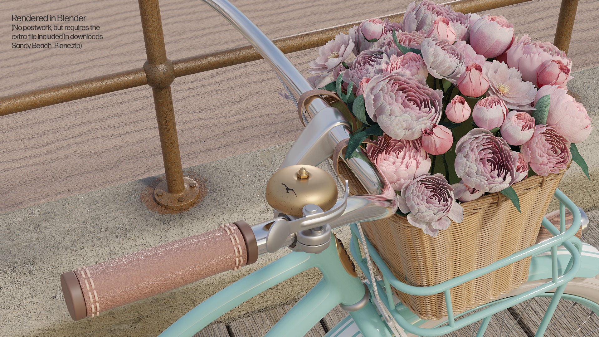 Womens Beach Cruiser Bicycle 3D model_8