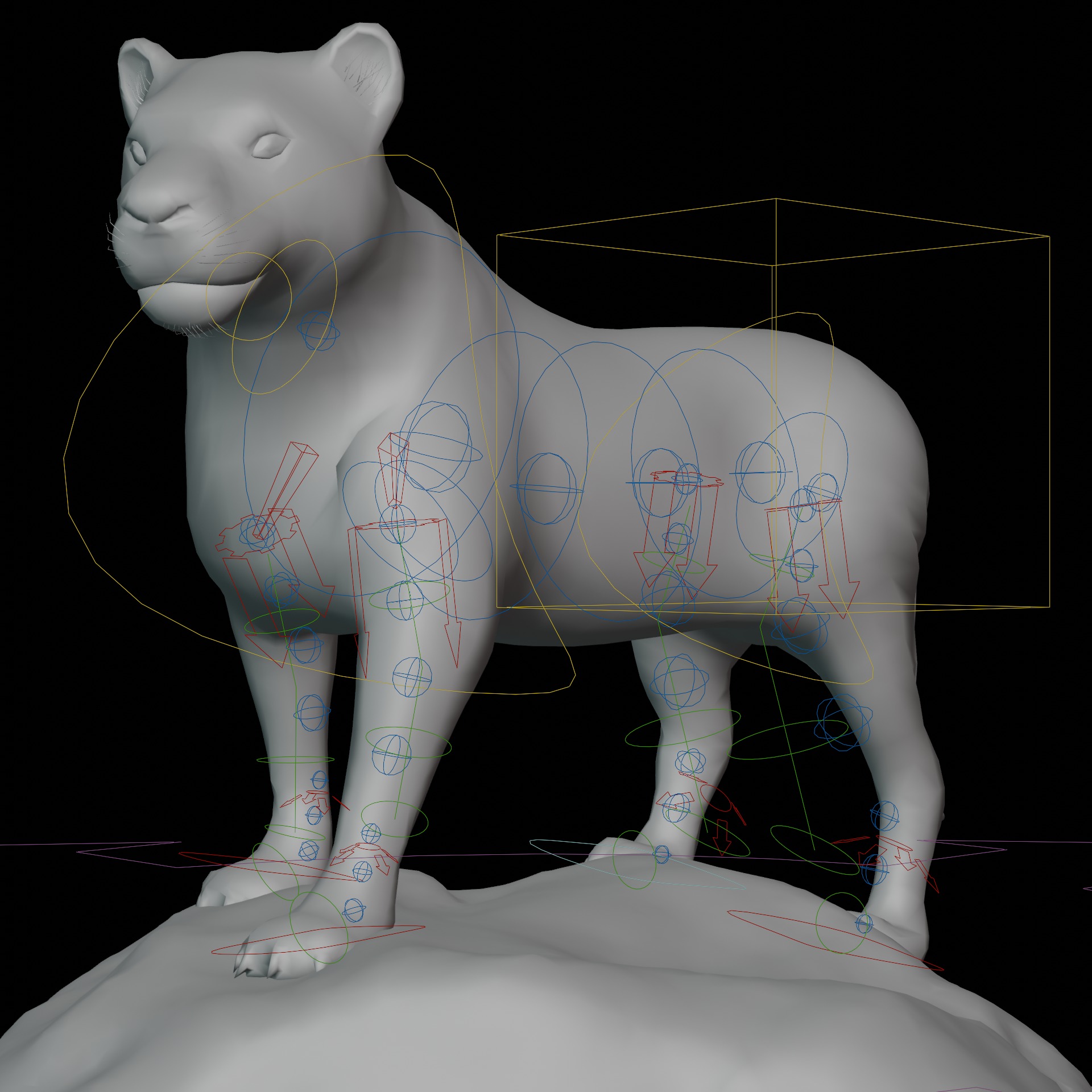 animal lion Low-poly 3D model_5