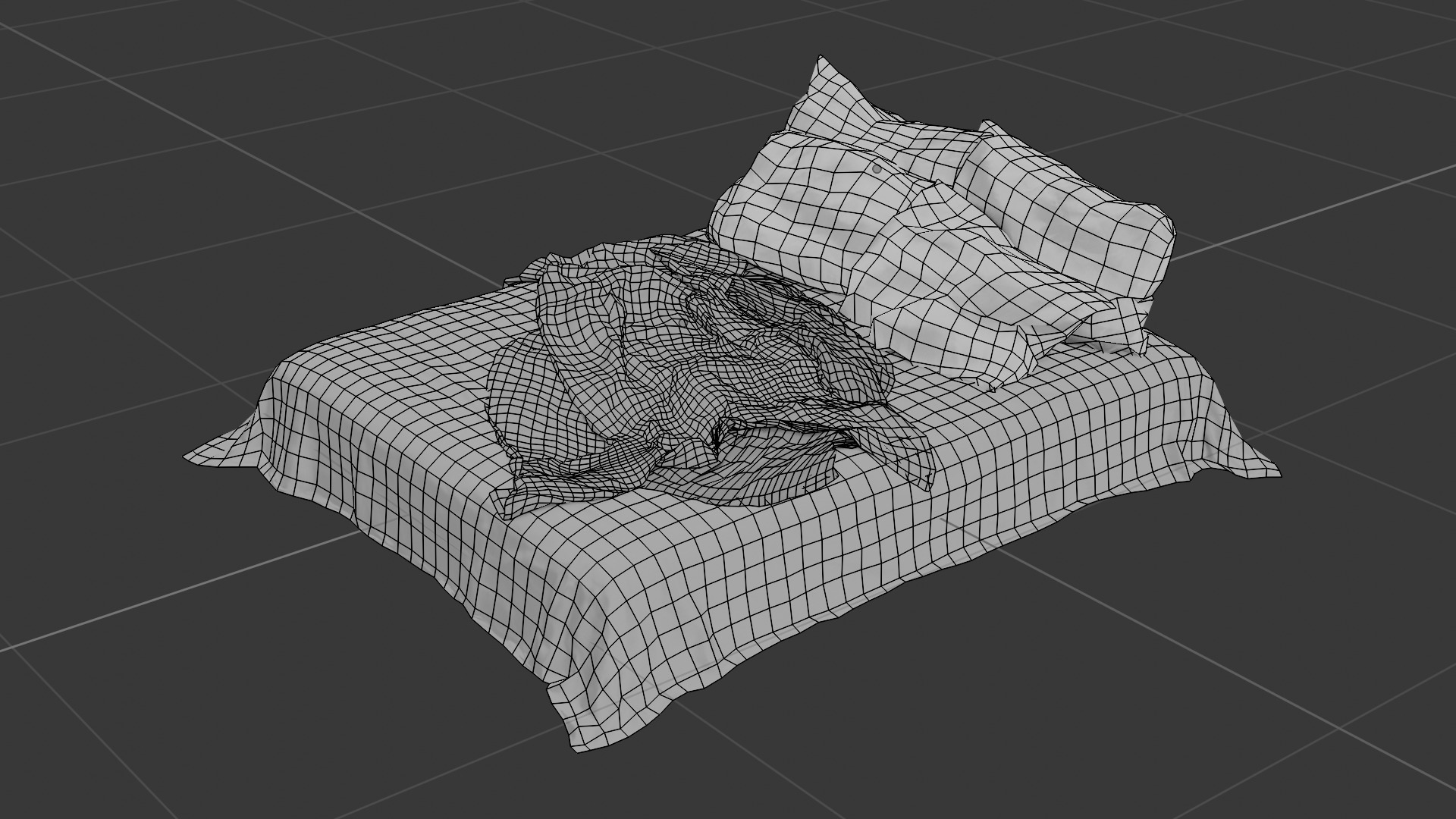 Messy and Cosy Bed Low-poly 3D model_22