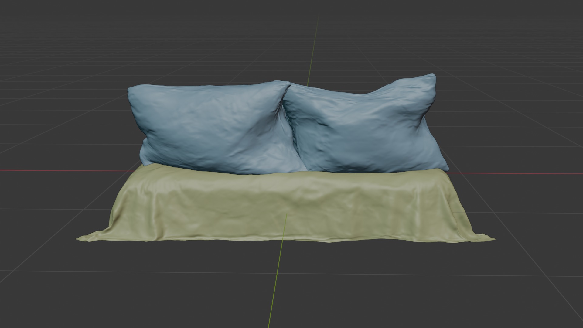 Messy and Cosy Bed Low-poly 3D model_19
