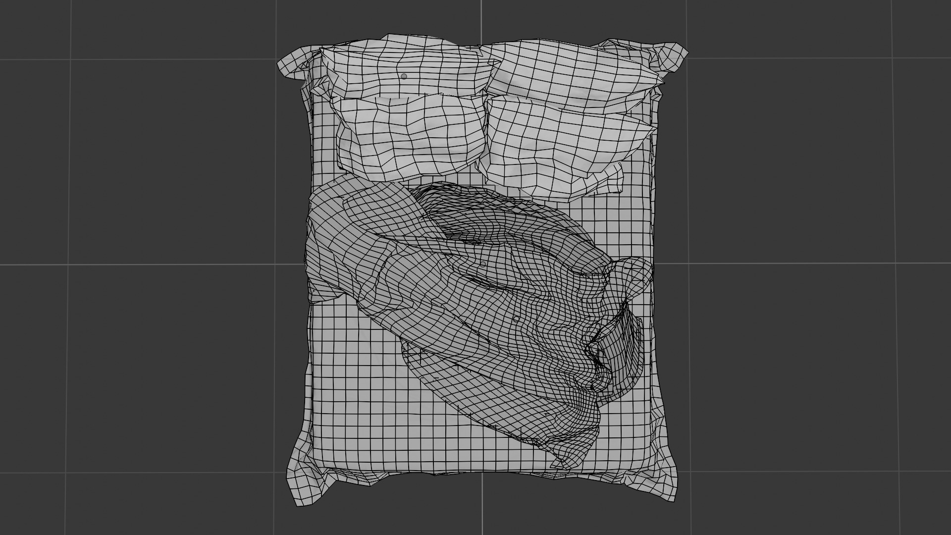 Messy and Cosy Bed Low-poly 3D model_21