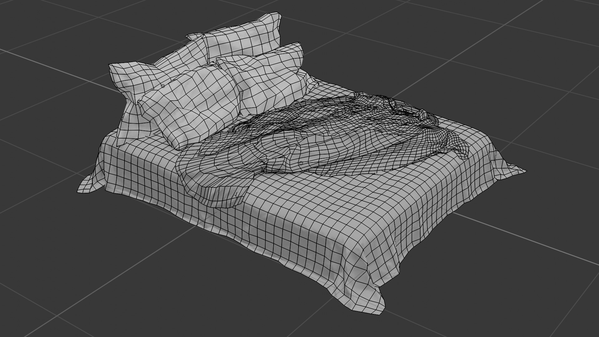 Messy and Cosy Bed Low-poly 3D model_20